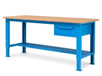 Banco da lavoro regolabile Fami WORK2002 200cm con piano in legno e cassetto
