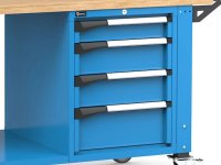Banco da lavoro regolabile Fami Master 150cm blu con ruote e 4 cassetti