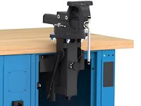 Banco da lavoro regolabile Fami Master 150cm blu con ruote, 4 cassetti, morsa e 4 prese