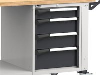 Banco da lavoro regolabile Fami Master 150cm grigio con ruote e 4 cassetti