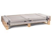 Banco da lavoro regolabile Fami WORK2007 200cm chiuso, piano in legno, armadio e 4 cassetti