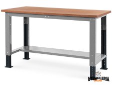 Banco da lavoro Fami regolabile con piano in legno 1500x750x740/1110mm