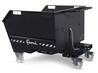 Benna ribaltabile con ruote Fami 1400x1152x970mm trasportabile con muletto, portata 1350Kg