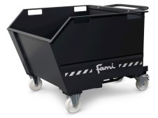 Benna ribaltabile con ruote Fami 1400x1152x970mm trasportabile con muletto, portata 1350Kg