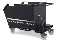 Benna ribaltabile con ruote Fami 1412x800x970mm trasportabile con muletto, portata 1000Kg