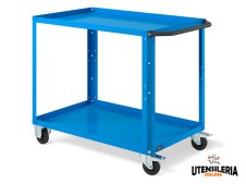 Carrello a due ripiani Clever Large Fami piano in acciaio portata 225kg