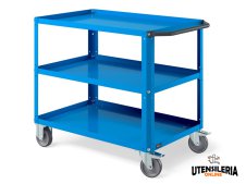 Carrello a tre ripiani Clever Large Fami ruote sintetiche antistatiche portata 300kg