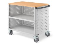 Carrello a tre ripiani Clever Large Fami piano in legno, portata 300kg + 3 pannelli forati