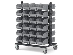 Carrello porta minuteria Fami Bin Cart 1067x668x1384mm con 48 contenitori Picking Box Air