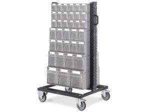 Carrello porta minuteria Fami Bin Cart 0701 con 70 contenitori VisualBox grigi