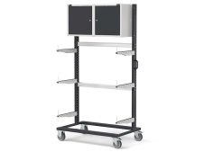 Carrello rastrelliera Fami Bin Cart 1013 con pannello forato e pensili, 1067x668x1965mm