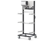 Carrello rastrelliera Fami Bin Cart 0709 con pannello forato e accessori, 761x668x1965mm