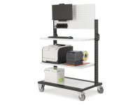 Carrello componibile Fami Bin Cart 1005 con pannello forato e mensole, 1067x668x1677mm