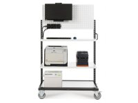 Carrello componibile Fami Bin Cart 1005 con pannello forato e mensole, 1067x668x1677mm