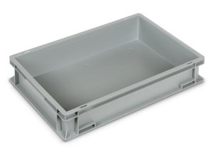 Cassetta in plastica Fami Euro Box 600x400x120mm con maniglie a conchiglia e fondo liscio