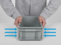 Cassetta in plastica Fami Euro Box 600x400x150mm con maniglie aperte e fondo rinforzato