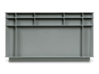 Cassetta in plastica Fami Euro Box 600x400x220mm con maniglie chiuse e fondo liscio