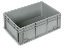 Cassetta in plastica Fami Euro Box 600x400x236mm con maniglie chiuse e fondo liscio