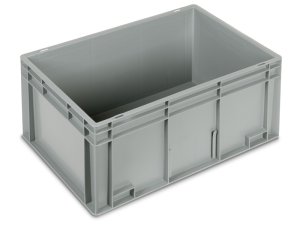 Cassetta in plastica Fami Euro Box 600x400x280mm con maniglie chiuse e fondo liscio