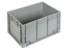 Cassetta in plastica Fami Euro Box 600x400x320mm con maniglie chiuse e fondo liscio