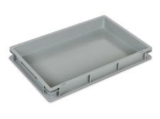 Cassetta in plastica Fami Euro Box 600x400x75mm con maniglie chiuse e fondo liscio