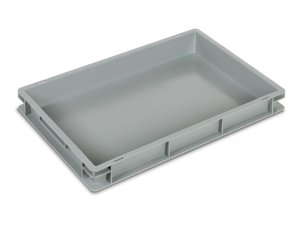 Cassetta in plastica Fami Euro Box 600x400x75mm con maniglie chiuse e fondo liscio