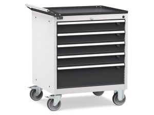 Cassettiera mobile Fami Flexa 794x600x853mm con 5 cassetti ad estrazione totale, 300Kg