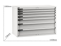 Cassettiera Fami Master 1428x726x1000mm grigio con 7 cassetti ad estrazione regolabile