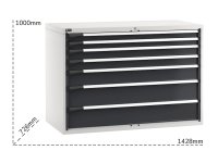 Cassettiera Fami Master 1428x726x1000mm bicolore con 7 cassetti ad estrazione telescopica