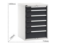 Cassettiera Fami Master 714x726x1000mm bicolore con 6 cassetti ad estrazione regolabile