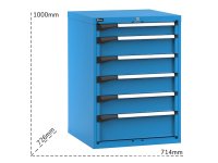 Cassettiera Fami Master 714x726x1000mm blu con 6 cassetti ad estrazione regolabile