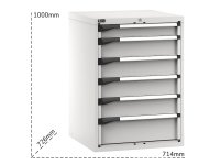 Cassettiera Fami Master 714x726x1000mm grigio con 6 cassetti ad estrazione regolabile