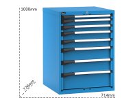Cassettiera Fami Master 714x726x1000mm blu con 8 cassetti ad estrazione regolabile