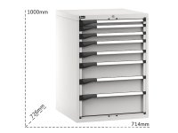 Cassettiera Fami Master 714x726x1000mm grigio con 8 cassetti ad estrazione regolabile