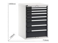 Cassettiera Fami Master 714x726x1000mm bicolore con 8 cassetti ad estrazione telescopica