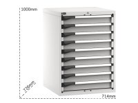Cassettiera Fami Master 714x726x1000mm grigio con 9 cassetti ad estrazione regolabile