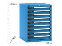Cassettiera Fami Master 714x726x1000mm blu con 9 cassetti ad estrazione telescopica