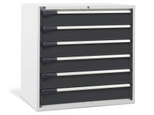 Cassettiera per industria Fami Master DE 1020x726x1000mm bicolore con 6 cassetti, 2000Kg