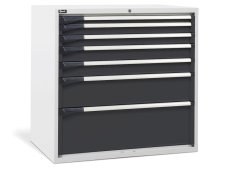 Cassettiera per industria Fami Master DE 1020x726x1000mm bicolore con 7 cassetti, 2000Kg
