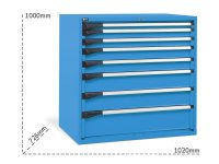 Cassettiera per industria Fami Master DE 1020x726x1000mm blu con 8 cassetti, 2000Kg