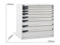 Cassettiera per industria Fami Master DE 1020x726x1000mm grigio con 8 cassetti, 2000Kg