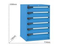 Cassettiera per industria Fami Master DE 714x726x1000mm blu con 6 cassetti, 2000Kg