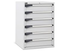 Cassettiera per industria Fami Master DE 714x726x1000mm grigio con 6 cassetti, 2000Kg