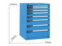 Cassettiera per industria Fami Master DE 714x726x1000mm blu con 8 cassetti, 2000Kg