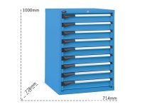 Cassettiera per industria Fami Master DE 714x726x1000mm blu con 9 cassetti, 2000Kg