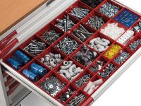 Cassettiera da banco Fami Master bicolore con 4 cassetti regolabili 561x726x800mm