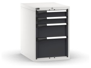 Cassettiera da banco Fami Master bicolore con 4 cassetti regolabili 561x726x800mm