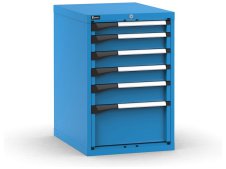 Cassettiera da banco Fami Master blu con 6 grandi cassetti regolabili 561x726x850mm