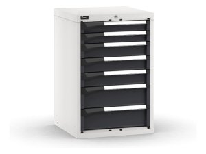 Cassettiera da banco Fami Master bicolore a 7 cassetti ad estrazione regolabile 561x573x850mm
