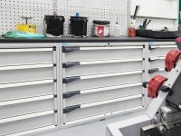 Cassettiera Fami Master bicolore a 7 cassetti per materiali voluminosi 714x573x1000mm
